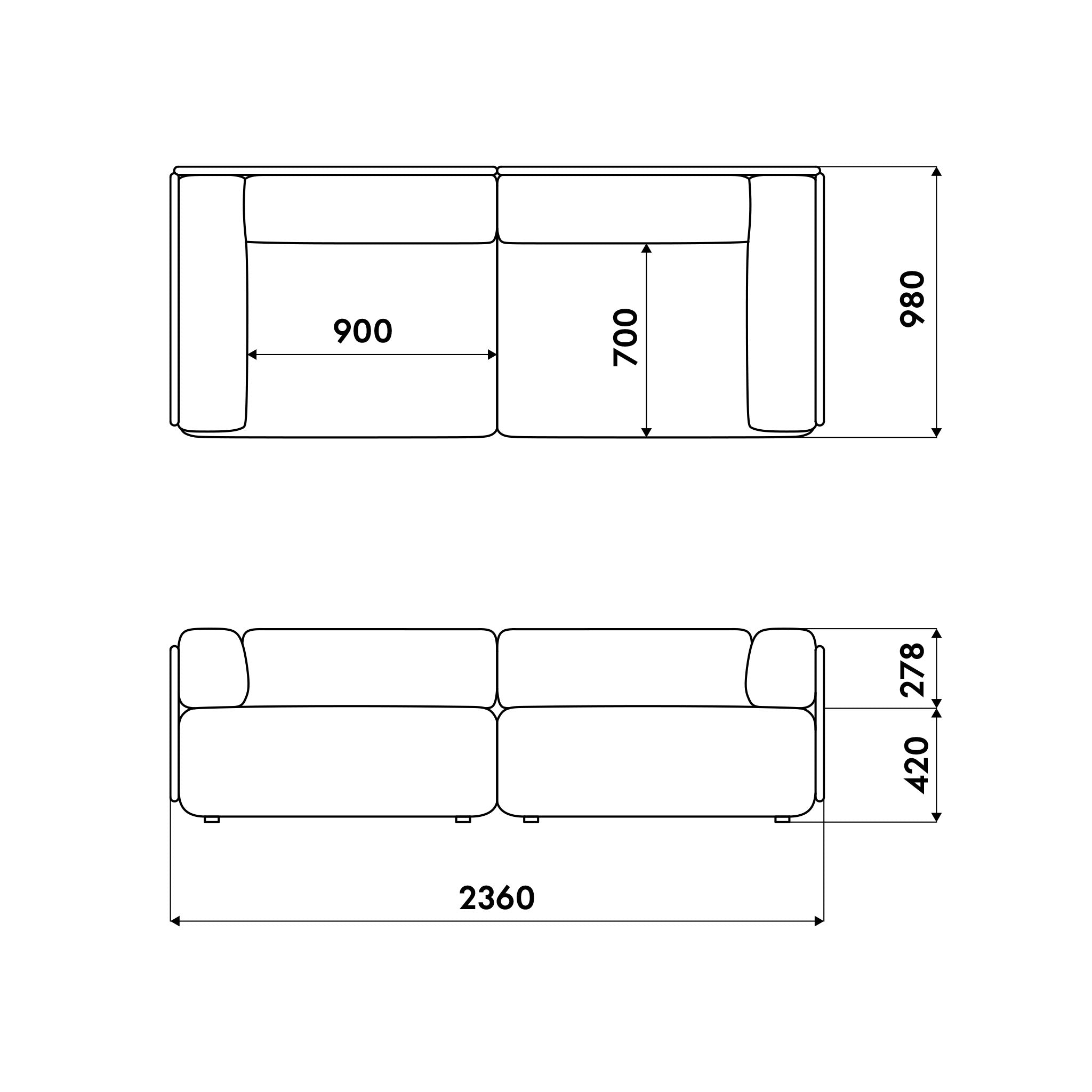 Barka Duo - 2 Seater Sofa